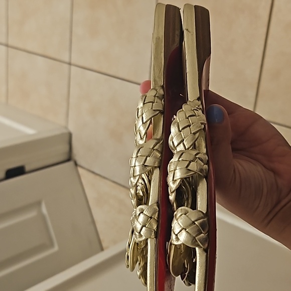 CL Marilla Flat Metallic Red Sole Slide Sandal - Picture 7 of 9